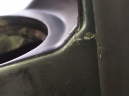 Nachaufnahme eines Rennrad Steuerohren mit Bruch im kritischen Bereich